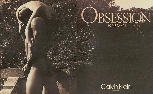 Ric Arango in a Calvin Klein Obsession for Men campaign image, serving as a reference figure for the Male Model Index.